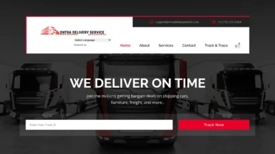 A screenshot of Ontradeliveryservice.com