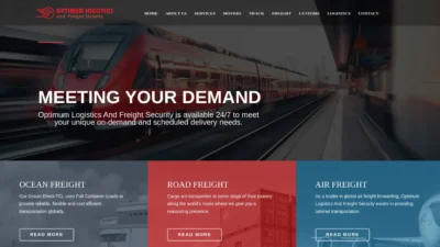 A screenshot of Optimumlogisticsfreight.com