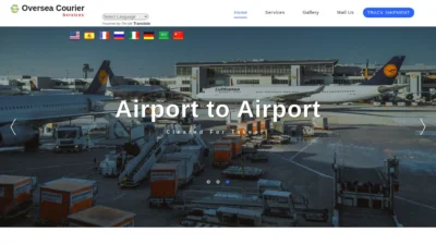A screenshot of Overseacourierservices.online