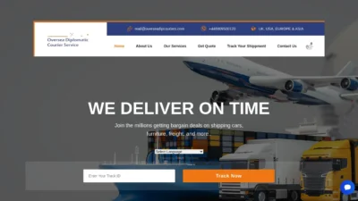 A screenshot of Overseadipcouriers.com