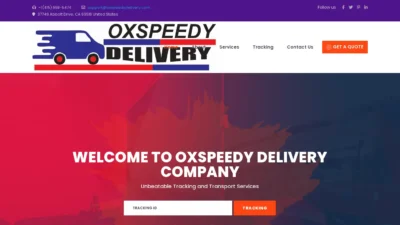 A screenshot of Oxspeedydelivery.com