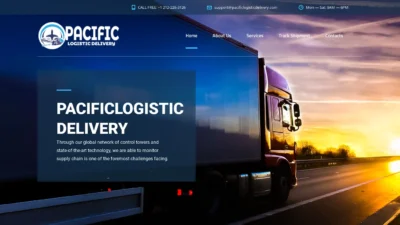 A screenshot of Pacificlogisticdelivery.com