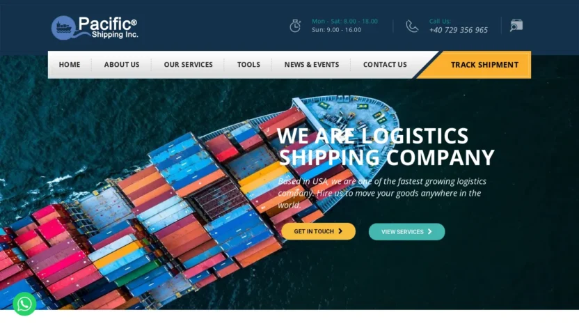 A screenshot of Pacificshippingsinc.com