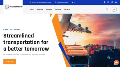 A screenshot of Parcelfreight.online