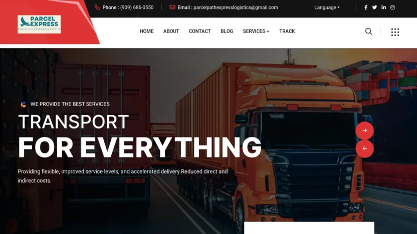 A screenshot of Parcelpathexpresslogistics.net