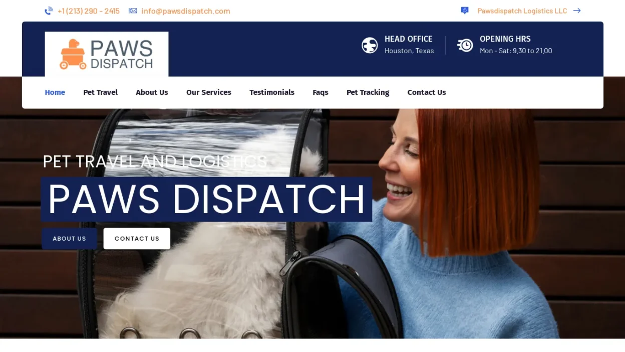 A screenshot of Pawsdispatch.com