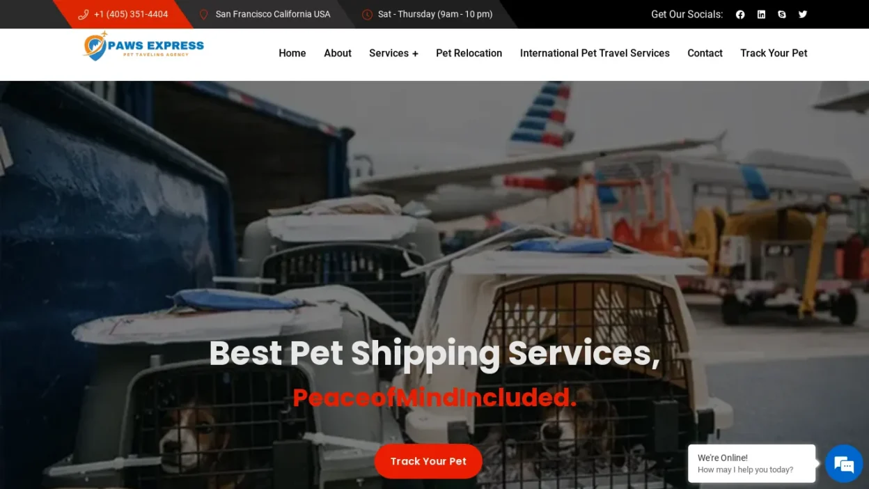 A screenshot of Pawsexpres.org