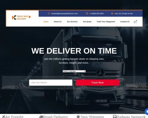 Screenshot of Scam Courier Peacewaydeliverycs.com