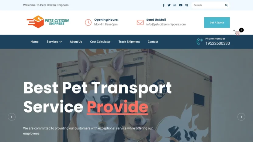 A screenshot of Petscitizenshippers.com