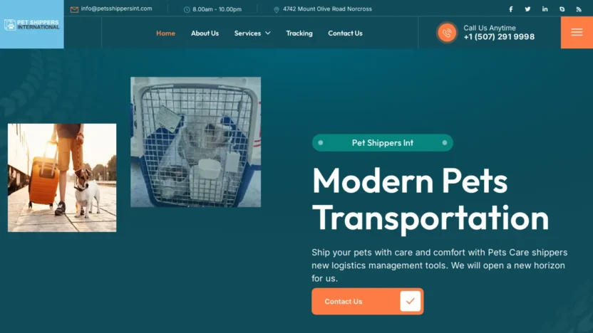 A screenshot of Petsshippersint.com