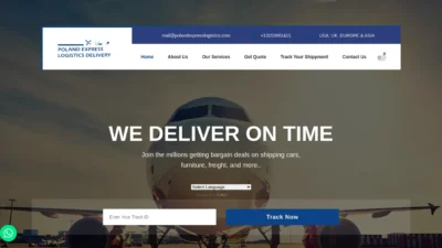 A screenshot of Polandexpresslogistics.com