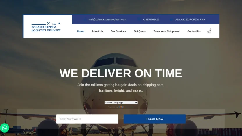 A screenshot of Polandexpresslogistics.com