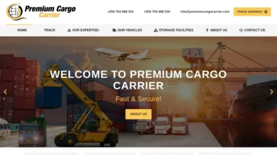 A screenshot of Premiumcargocarrier.com