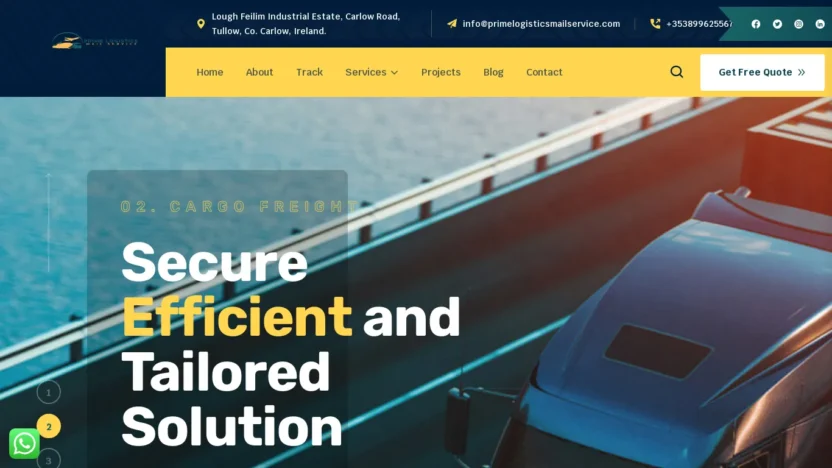 A screenshot of Primelogisticsmailservice.com