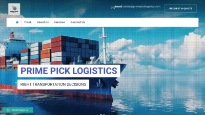 A screenshot of Primepicklogistics.com