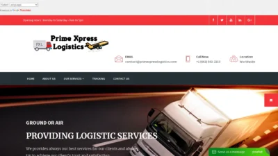 A screenshot of Primexpresslogistics.com
