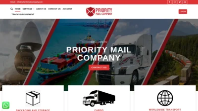 A screenshot of Prioritymailcompany.com