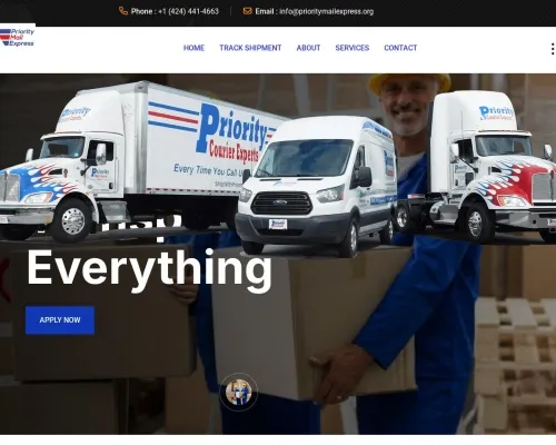 Screenshot of Scam Courier Prioritymailexpress.org
