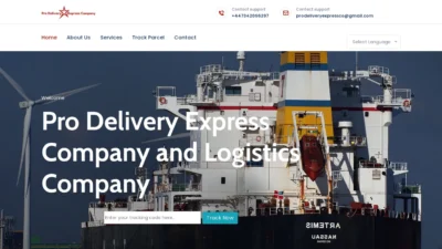 A screenshot of Prodelexpressscompany.com