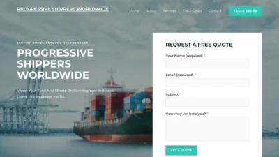 A screenshot of Progressiveshippersworldwide.com