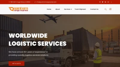 A screenshot of Quantumcargoxpress.com