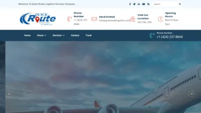 A screenshot of Quickroutelogistics.com