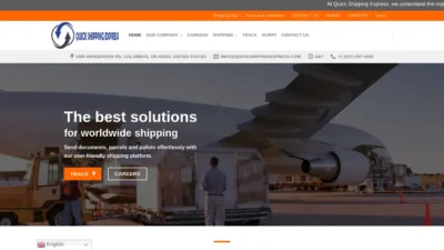 A screenshot of Quickshippingexpress.com