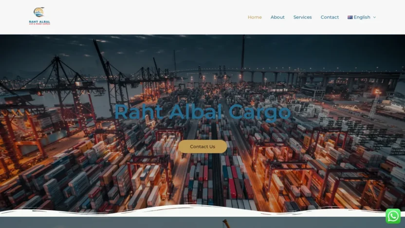 A screenshot of Rahtalbalcargo.com