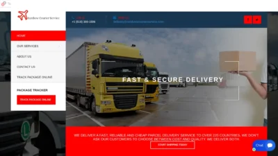 A screenshot of Rainbowcourierservice.com