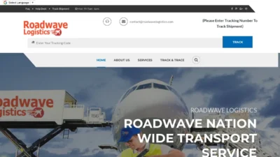 A screenshot of Roadwavelogistics.com