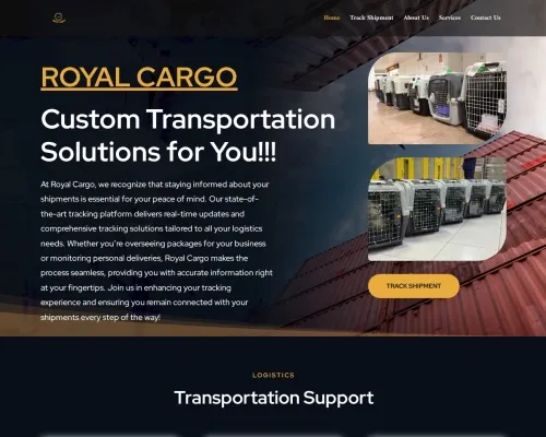 Screenshot of Scam Courier Royalcargo.agency