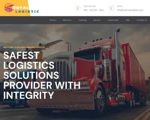 Screenshot of Scam Courier Royalcargologistic.com