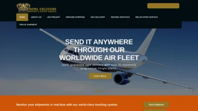 A screenshot of Royalexclusivecourieservices.com