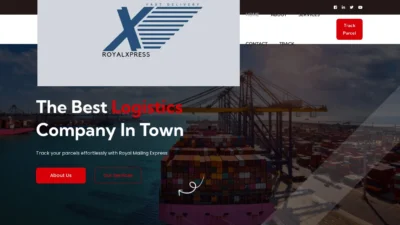 A screenshot of Royalmailingexpress.com