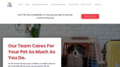 A screenshot of Royalpawstransport.com