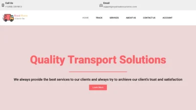 A screenshot of Royalroutecourierinc.com