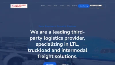 A screenshot of Safedeliveryexpress.com