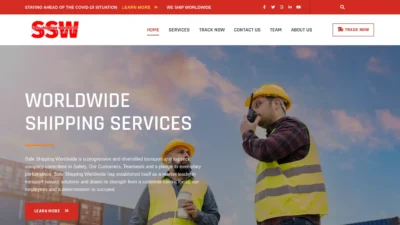 A screenshot of Safeshippingsworldwide.com