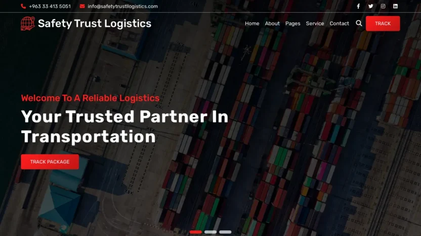 A screenshot of Safetytrustlogistics.online