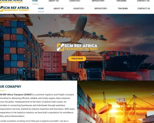 Screenshot of Scam Courier Scmafricatransport.com