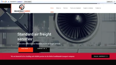 A screenshot of Seaworldcargo.com