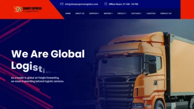 A screenshot of Sharpexpresslogistics.com