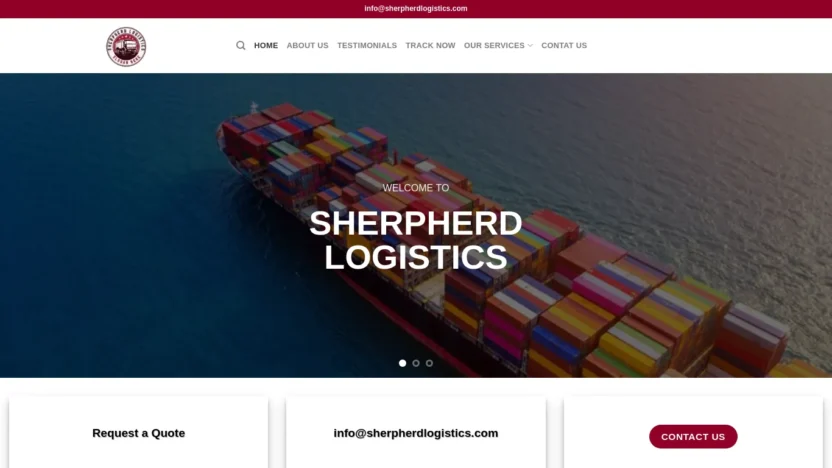 A screenshot of Sherpherdlogistics.com