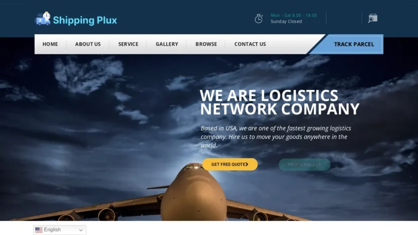 A screenshot of Shipping-plux.com