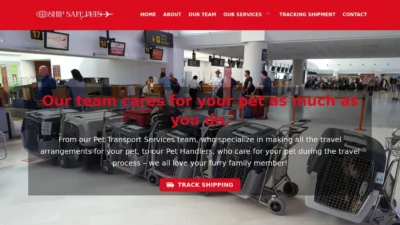 A screenshot of Shipsafepets.com