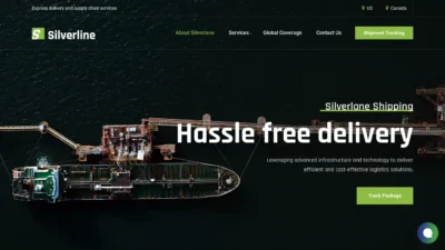 A screenshot of Silverlaneshipping.com