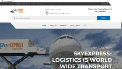 A screenshot of Skyexpress-logistics.com