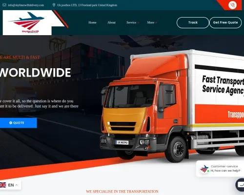 Screenshot of Scam Courier Skylineswiftdelivery.com