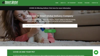 A screenshot of Smartglobaldeliverycompany.com