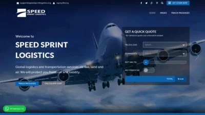 A screenshot of Speedsprintlogistics.org